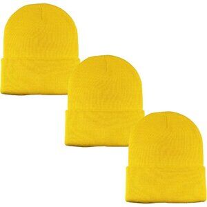 Gold Beanie Hats for Baby Wool Winter Wear  Stretchable
